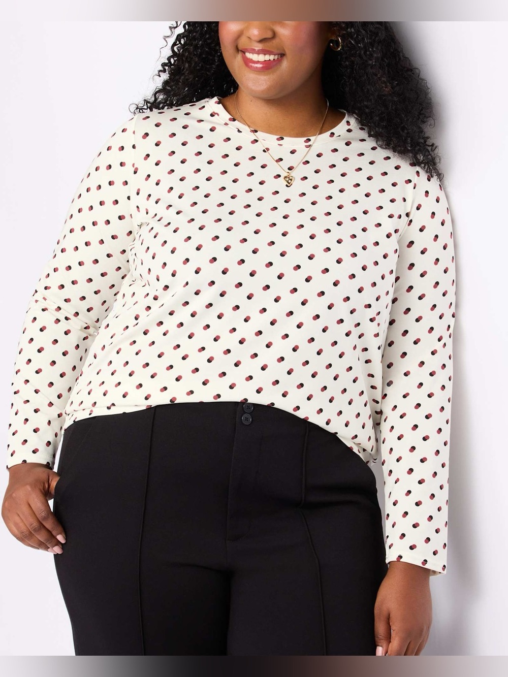 41 HAWTHORN from Stitch Fix Stine Long Sleeve Cooling Knit Top Plus